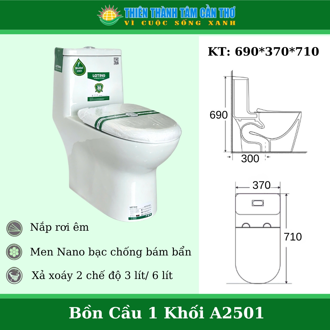 Bàn cầu 1 khối Lating A-2501